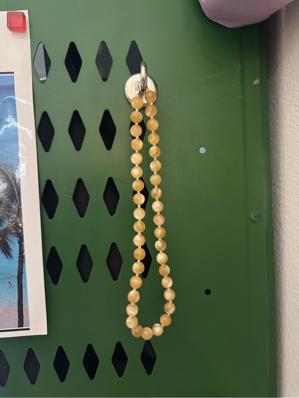 Yellow Cat Eye Bead Strand Necklace